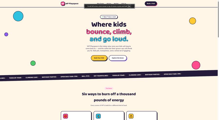 Daycare website screenshot